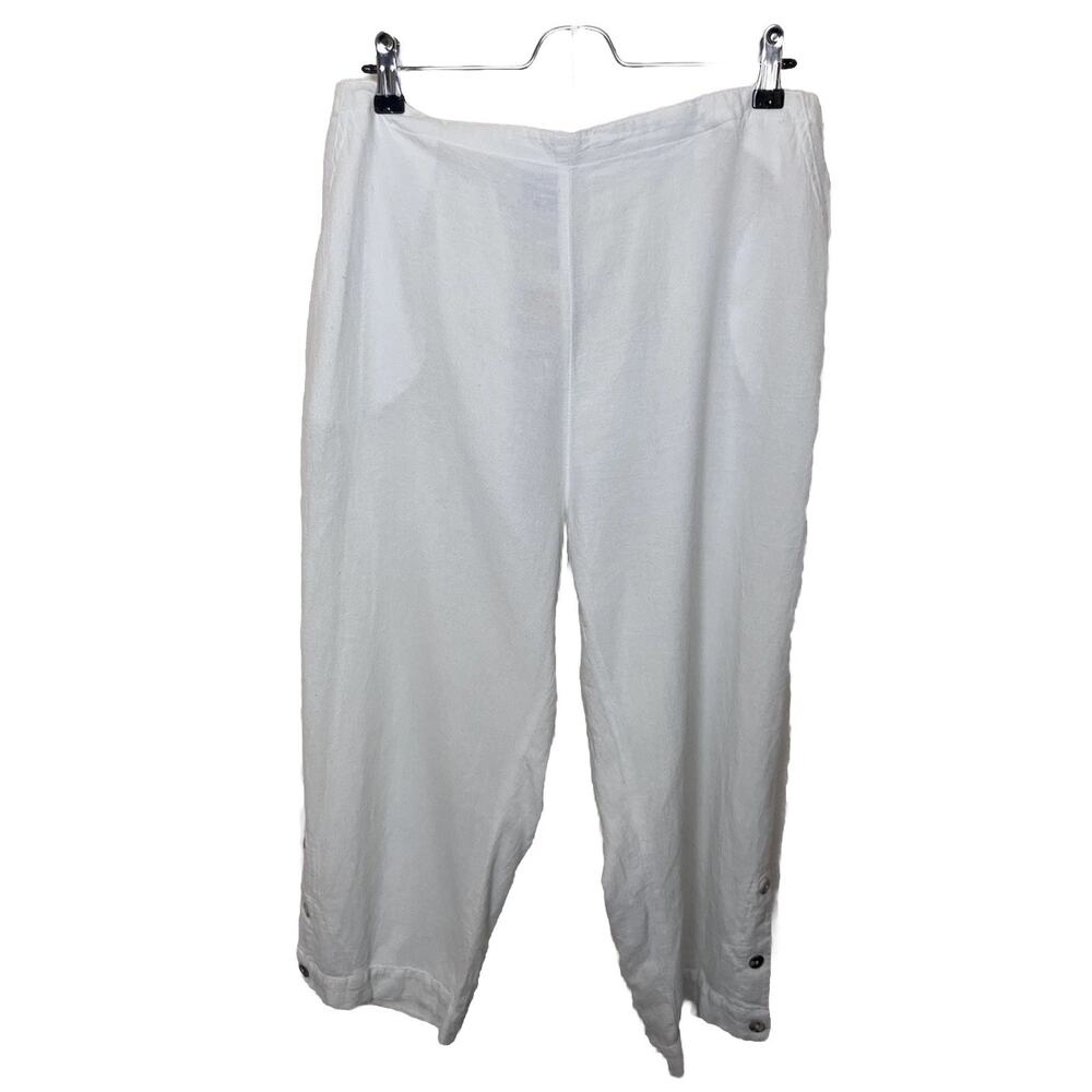 NWT CMC by Color Me 100% Cotton Pull On Cropped Pants Women’s Sz XL White